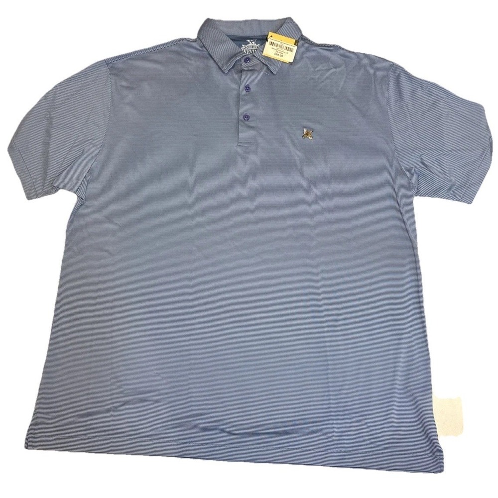 Kevin's Stretch Performance Quail Striped Polo Mens Size XL Golf Shirt UV Block